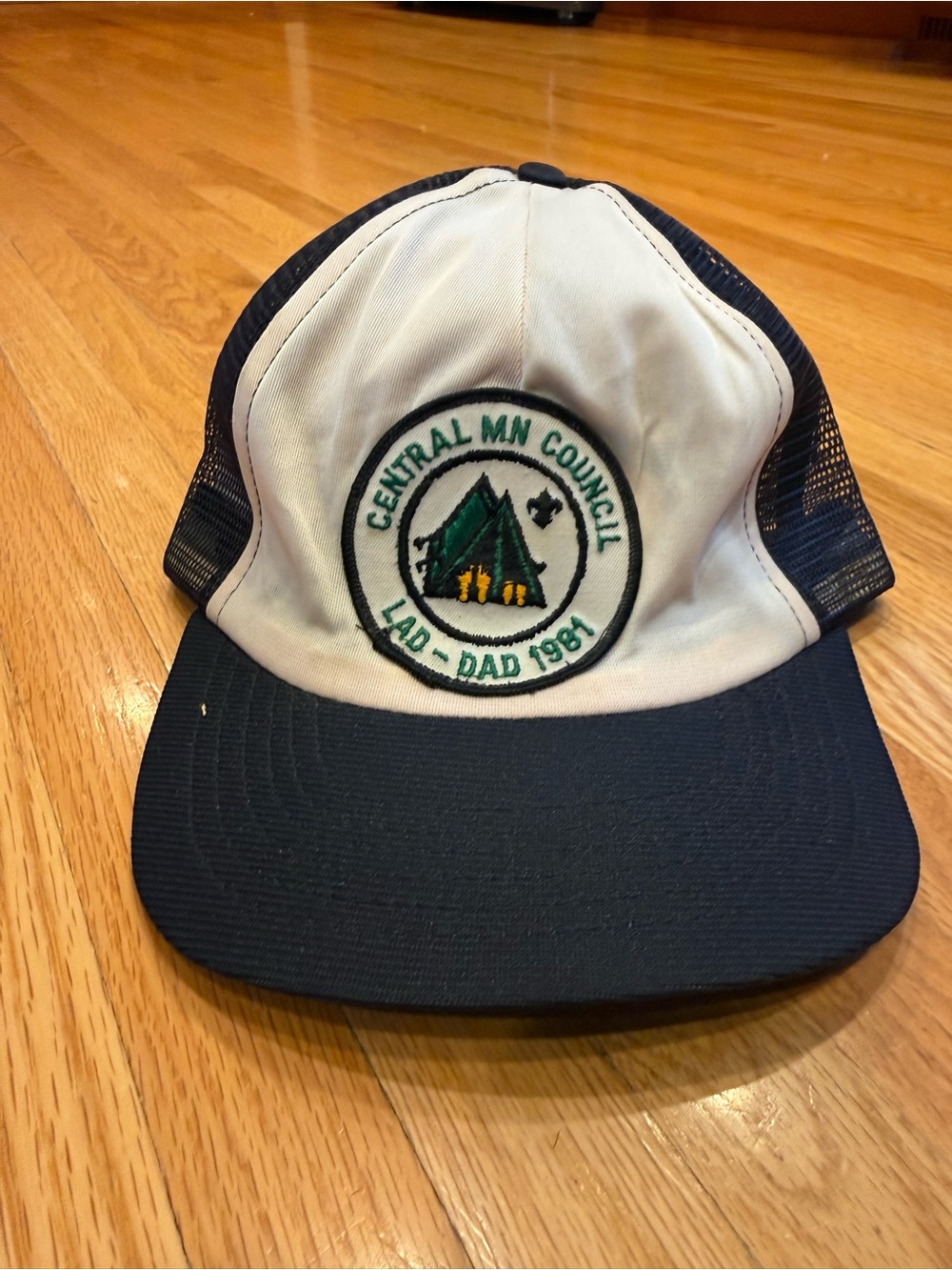 Central MN Council 1981 White and Navy Trucker Hat